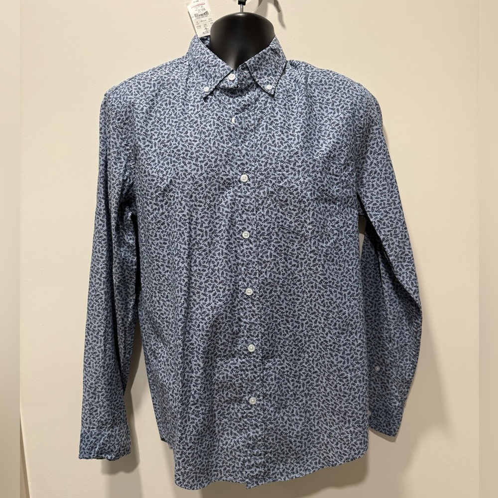 J. Crew Casual Blue and White Button Down Shirt